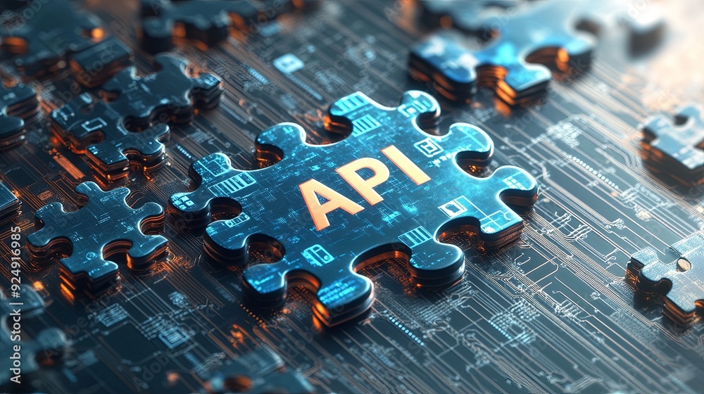 vibrant and modern representation of an API symbol, showcasing ...