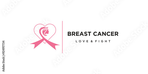 Breast cancer logo with creative element design concept idea