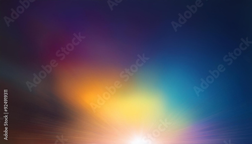 Abstract Vibrant Spectrum. Blurred Rainbow of Dynamic Light Streaks and Soft Glows on a Dark Background, Energy Movement Mystical Atmosphere. Banner Poster Background Wallpaper With Copy Space