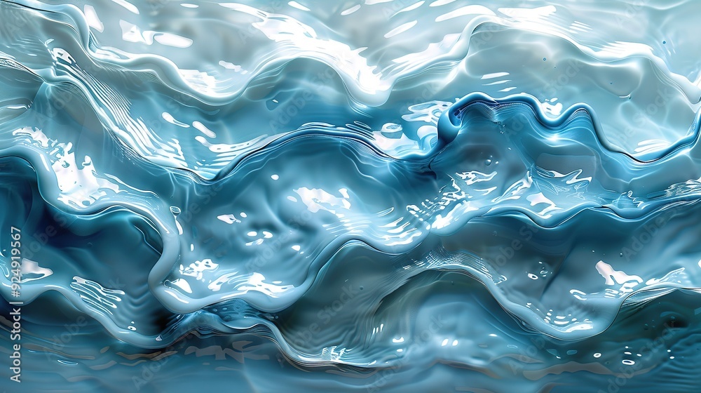 Serene Ocean Scene: Light Blue Ripples of Seawater Gently Lapping Shoreline, Tranquil Beach View Serene Ocean Scene: Light Blue Ripples of Seawater Gently Lapping Shoreline, Tranquil Beach View