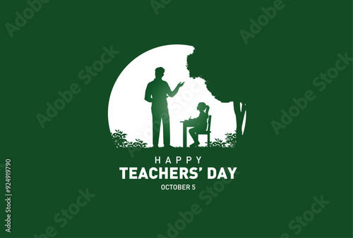 Happy Teacher's day concept vector illustration background. Creative teacher's day vector education concept.