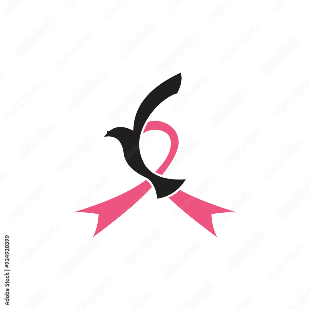 Breast cancer logo with creative element design concept idea Breast cancer logo with creative element design concept idea