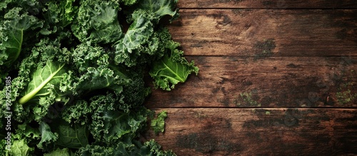 Closeup of fresh kale leave...