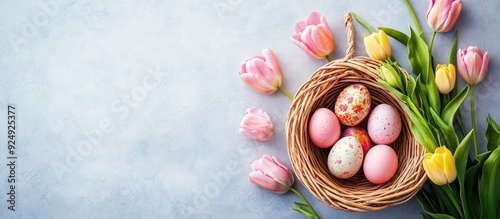 Basket filled with Easter e...