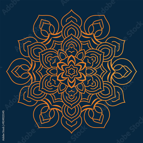 Mandala Vector Design, Golden Luxury Illustration.