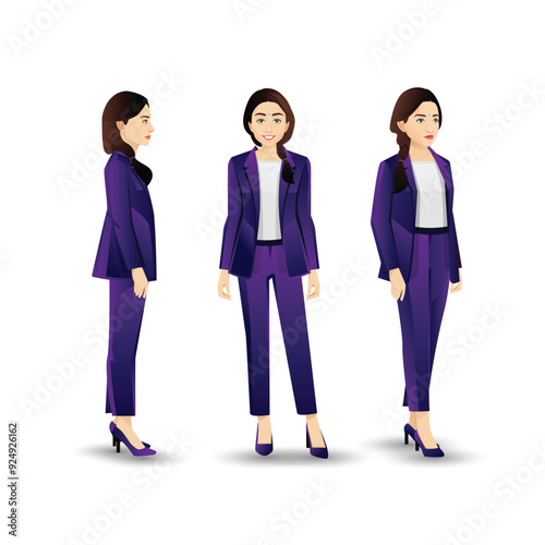 Indian beautiful business woman wearing suit in different poses