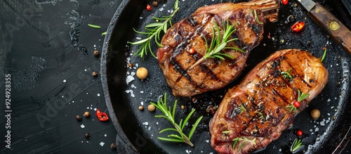 Pork ribeye roast in a skil...