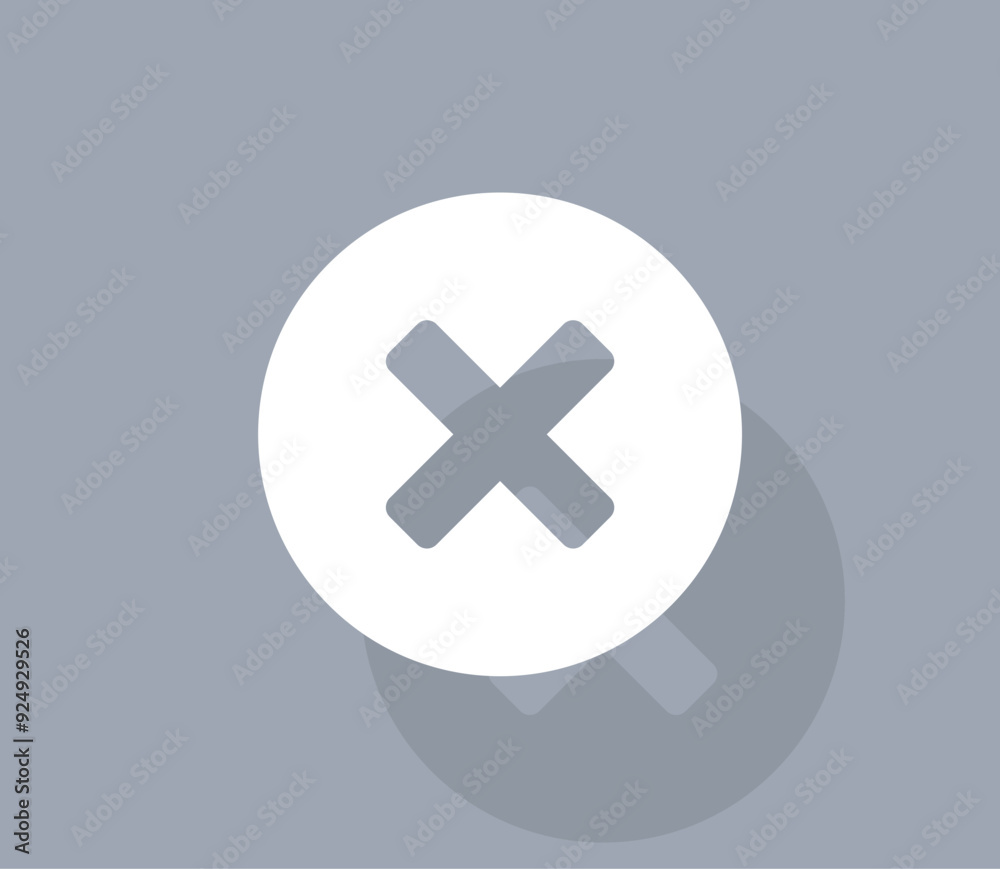 Obraz premium Vector icon of white color with shadow on gray background