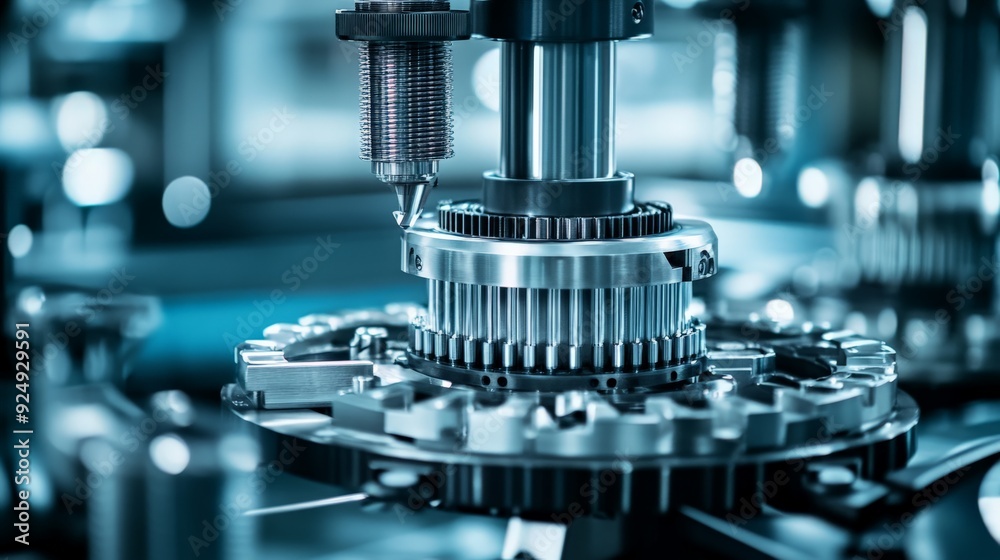 Close-up of a high-precision CNC machine part, demonstrating advanced manufacturing technology and engineering excellence. Close-up of a high-precision CNC machine part, demonstrating advanced manufacturing technology and engineering excellence.