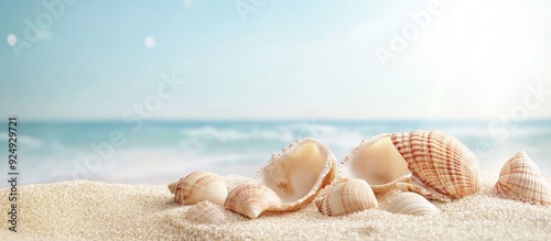 Seashells on a sandy beach ...