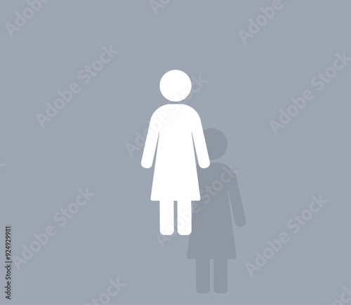 Vector icon of white color with shadow on gray background