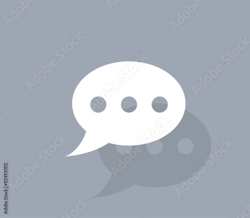 Vector icon of white color with shadow on gray background