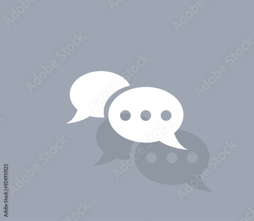 Vector icon of white color with shadow on gray background