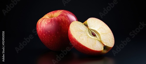 The apple has been sliced a...