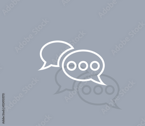 Vector icon of white color with shadow on gray background