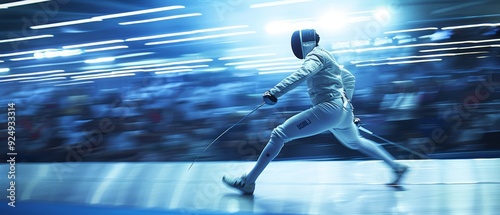 Dramatic Lunge in French Fencing Match