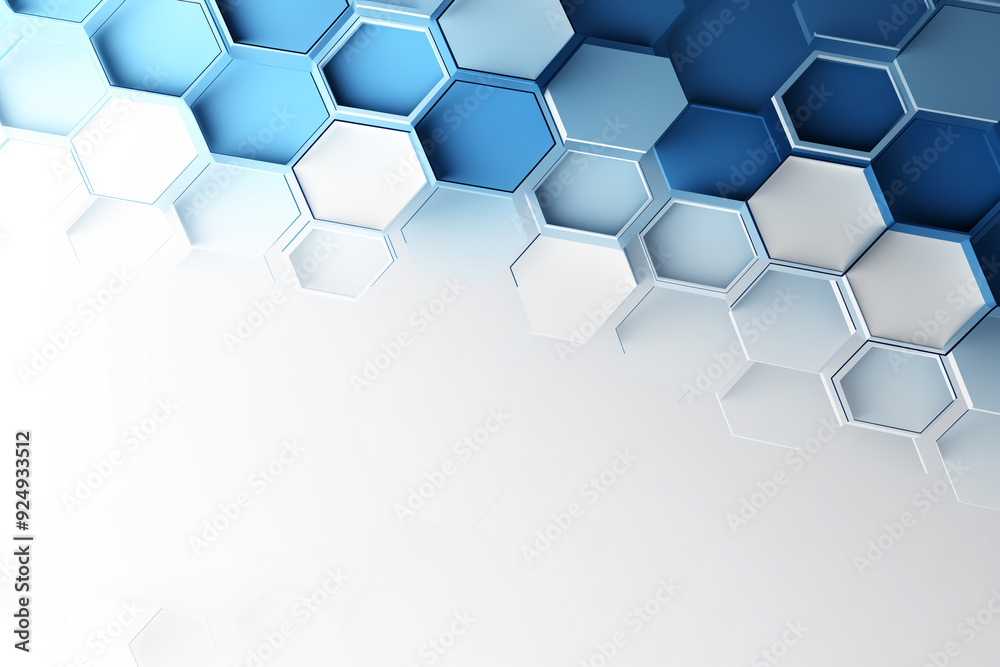 Abstract blue hexagons pattern background for design.Hi-tech science and research concept innovation. Abstract blue hexagons pattern background for design.Hi-tech science and research concept innovation.