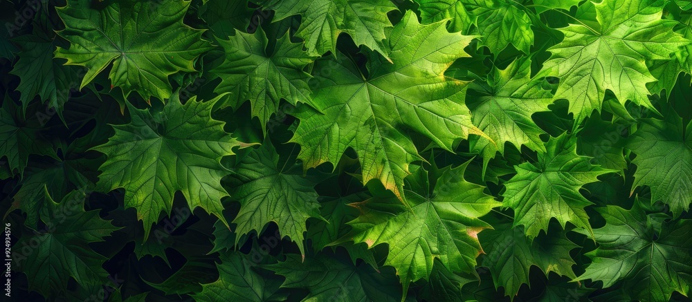 New vibrant green maple background material. with copy space image. Place for adding text or design New vibrant green maple background material. with copy space image. Place for adding text or design