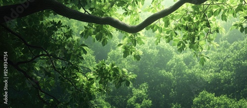 Green tree branches in a su...