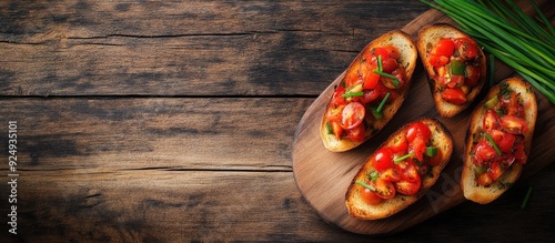 Bruschetta topped with cher...