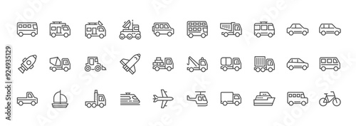 Car transportation icon set.