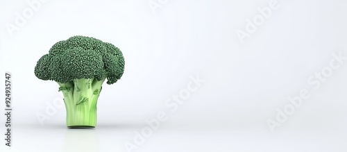copyspace broccoli on a whi...