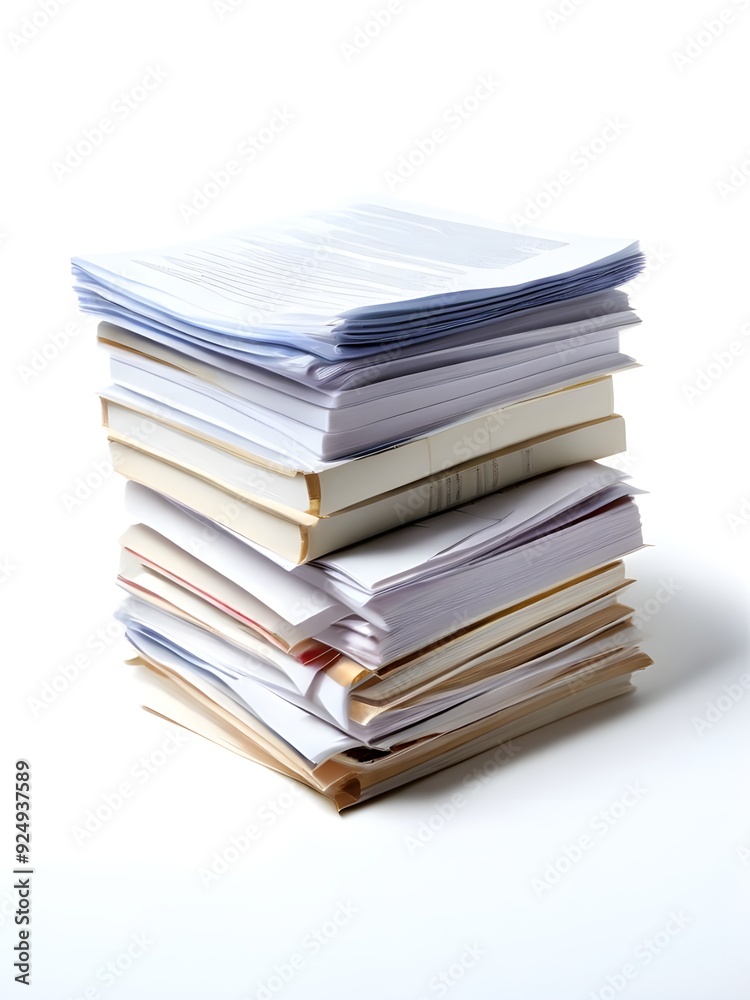 Stack of business documents papers on white Stack of business documents papers on white