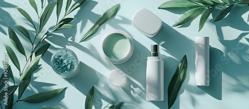 flat lay mockup of skincare...