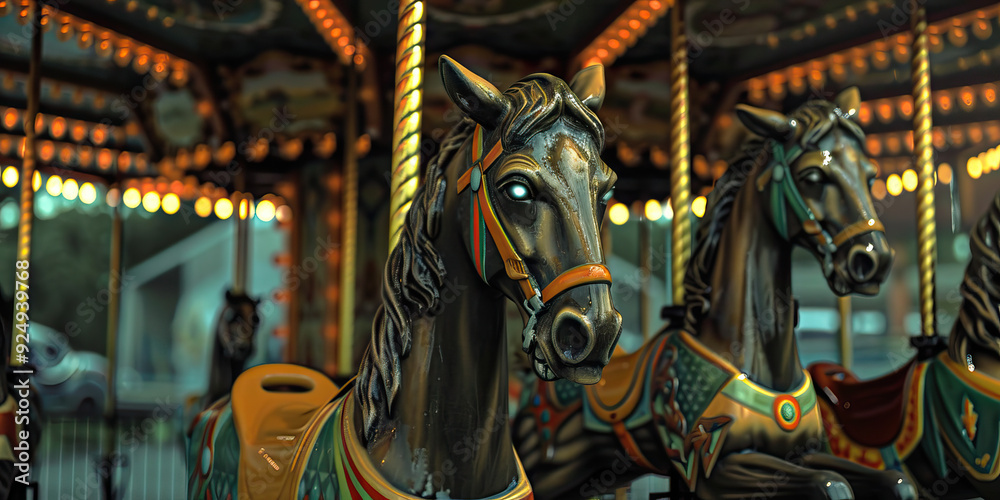 The Haunted Carousel: A Spine-Chilling Ride into the Unknown - Picture a carousel at a carnival, but instead of cheerful music, eerie tunes play as the horses gallop up and down The Haunted Carousel: A Spine-Chilling Ride into the Unknown - Picture a carousel at a carnival, but instead of cheerful music, eerie tunes play as the horses gallop up and down