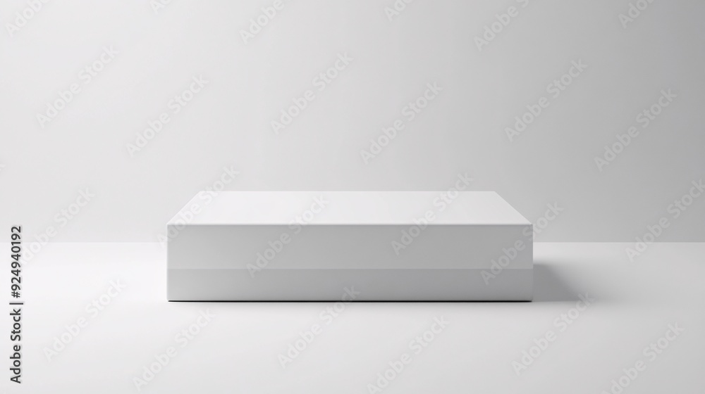 A sophisticated product podium featuring a rectangular platform with beveled edges. The podium is designed with a matte finish, creating a smooth, understated surface that contrasts with the A sophisticated product podium featuring a rectangular platform with beveled edges. The podium is designed with a matte finish, creating a smooth, understated surface that contrasts with the