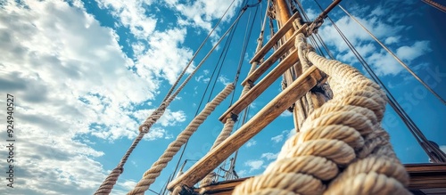 A rope ladder on an antique...