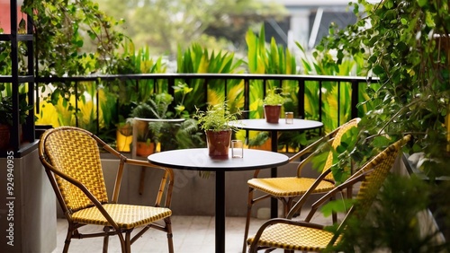 The facility s summer terrace  cafe  restaurant  lots of greenery