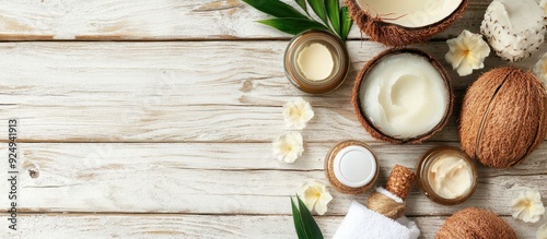 Coconut spa products on a l...