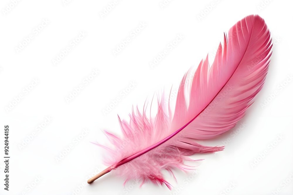 pink feather isolated on white pink feather isolated on white