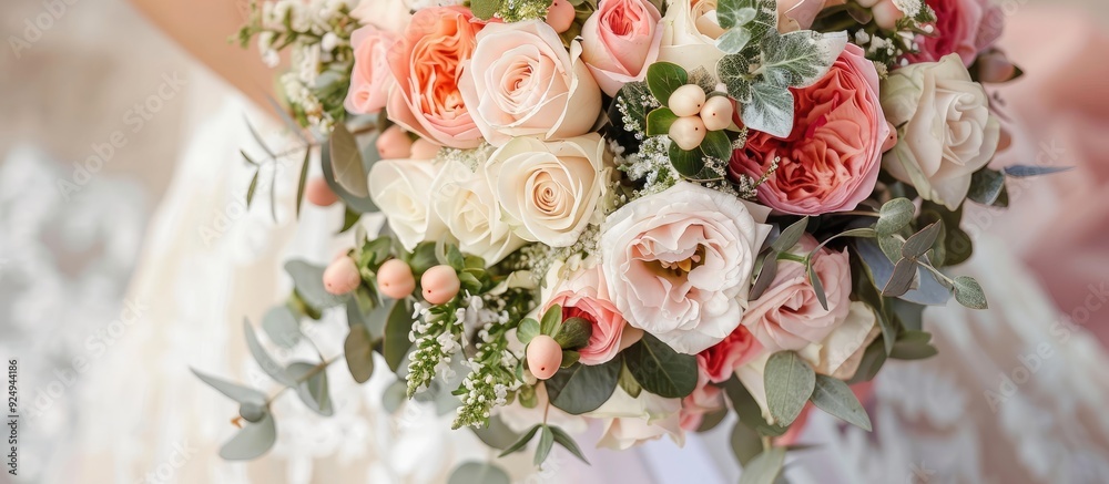 Handcrafted flower and ribbon for wedding image. with copy space image. Place for adding text or design Handcrafted flower and ribbon for wedding image. with copy space image. Place for adding text or design