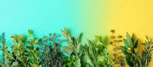 Arrangement of various herb...
