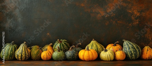 Bunches of squash form a na...