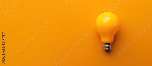 Yellow light bulb top view ...