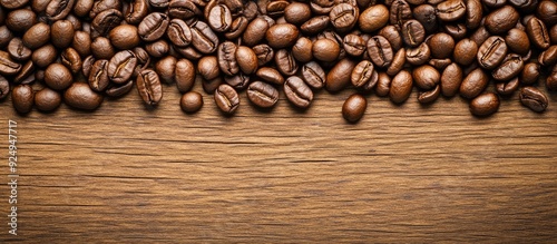Roasted coffee beans arrang...