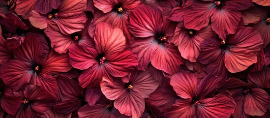 Background of dried hibiscus flowers in a top view. with copy space image. Place for adding text or design