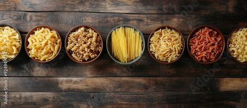 Various types of pasta in c...