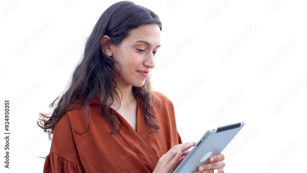 Young businesswoman working on a tablet Young businesswoman working on a tablet