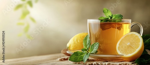 Tea with mint and lemon. wi...