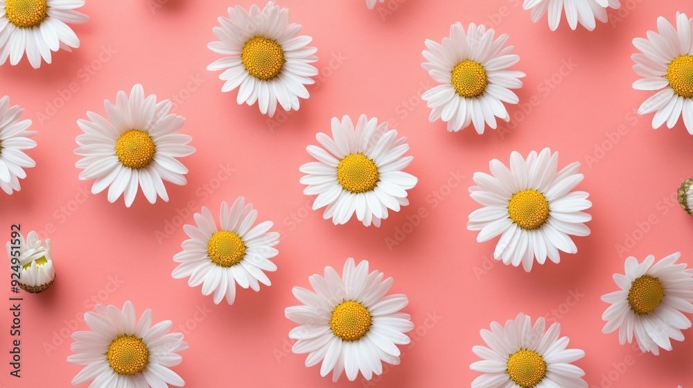 Daisies on Pink Background Daisies on Pink Background