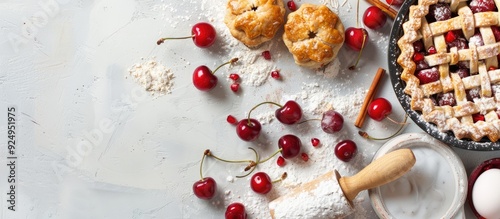 Cherry pie baking ingredien...