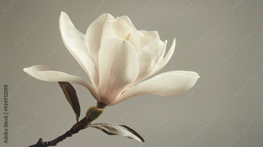 Elegant Magnolia Bloom with Classic Charm and Copy Space Elegant Magnolia Bloom with Classic Charm and Copy Space