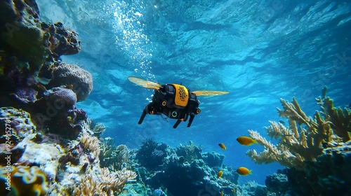 Robotic Insect Gliding Through Vibrant Coral Reef for Marine Research and Conservation photo