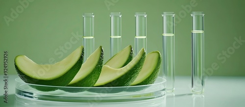 Fresh avocado slices arrang...
