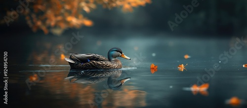 a duck swimming on the wate...