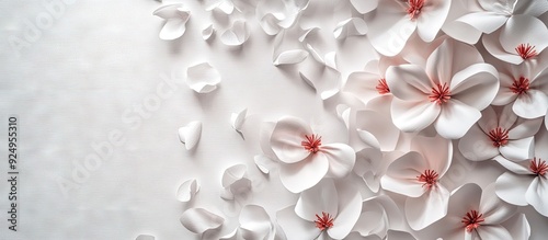 paper blossoms on a white p...